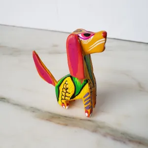 Colorful Dog Mini Alebrije Oaxacan Wood Carving Mexican Hand Painted