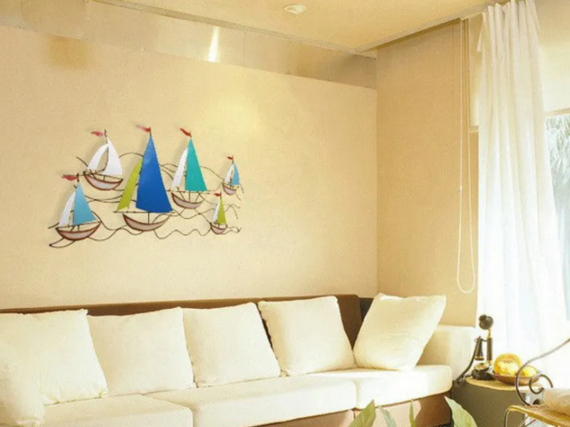 Colorful Fleet of Sail Boats Wall Art - Extra Wide