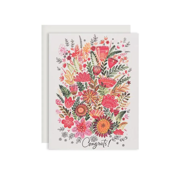 Colorful Flower Congrats Card