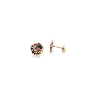 Colorful Flower Stud Earrings - 69321