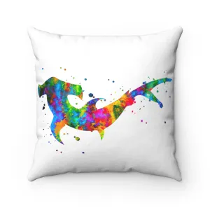 Colorful Hammerhead Shark  Square Pillow