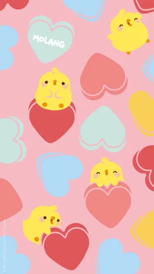 Colorful Hearts Wallpaper of Piu Piu