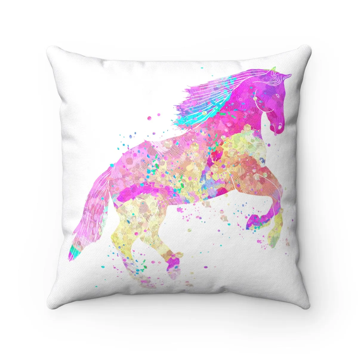 Colorful Horse  Square Pillow