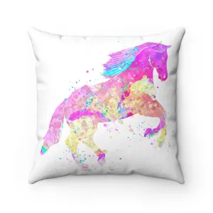 Colorful Horse  Square Pillow