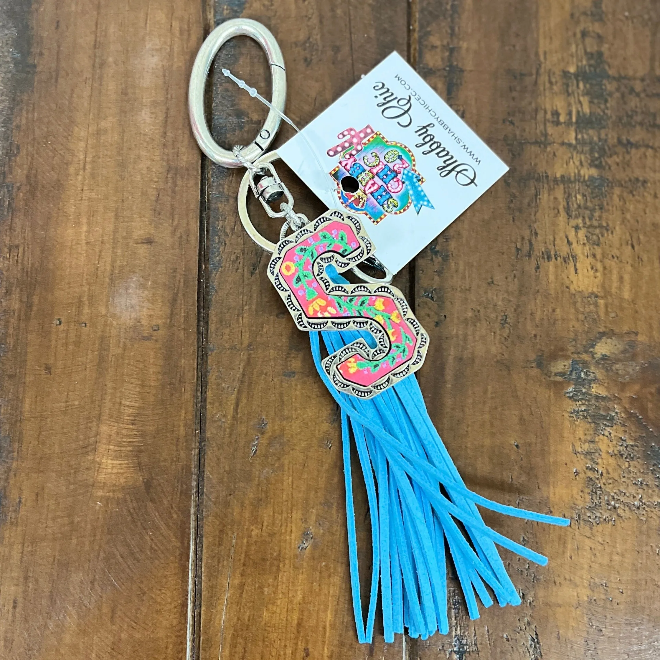 Colorful Initial Key Ring