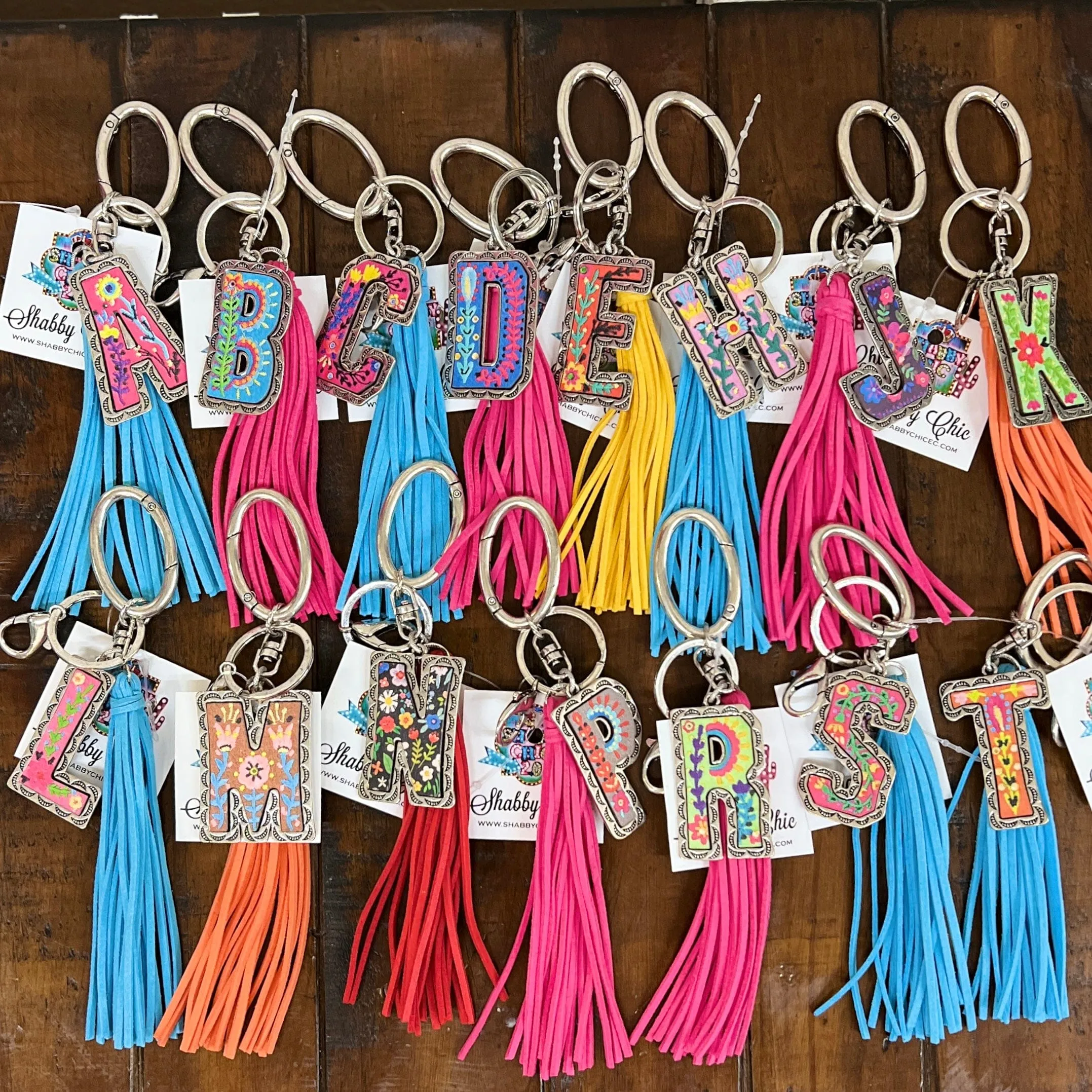 Colorful Initial Key Ring