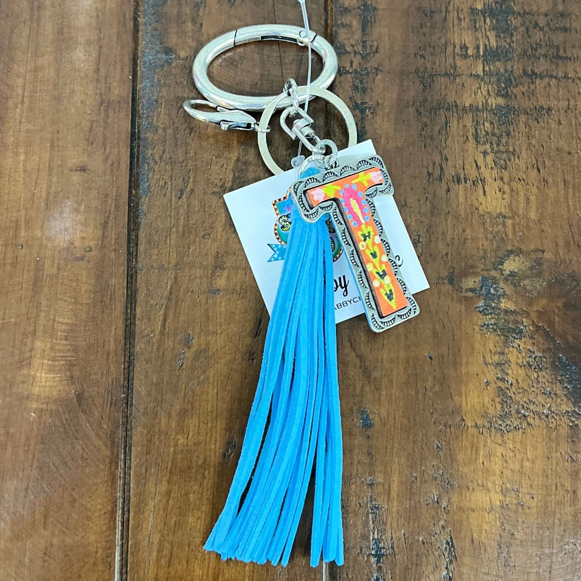Colorful Initial Key Ring