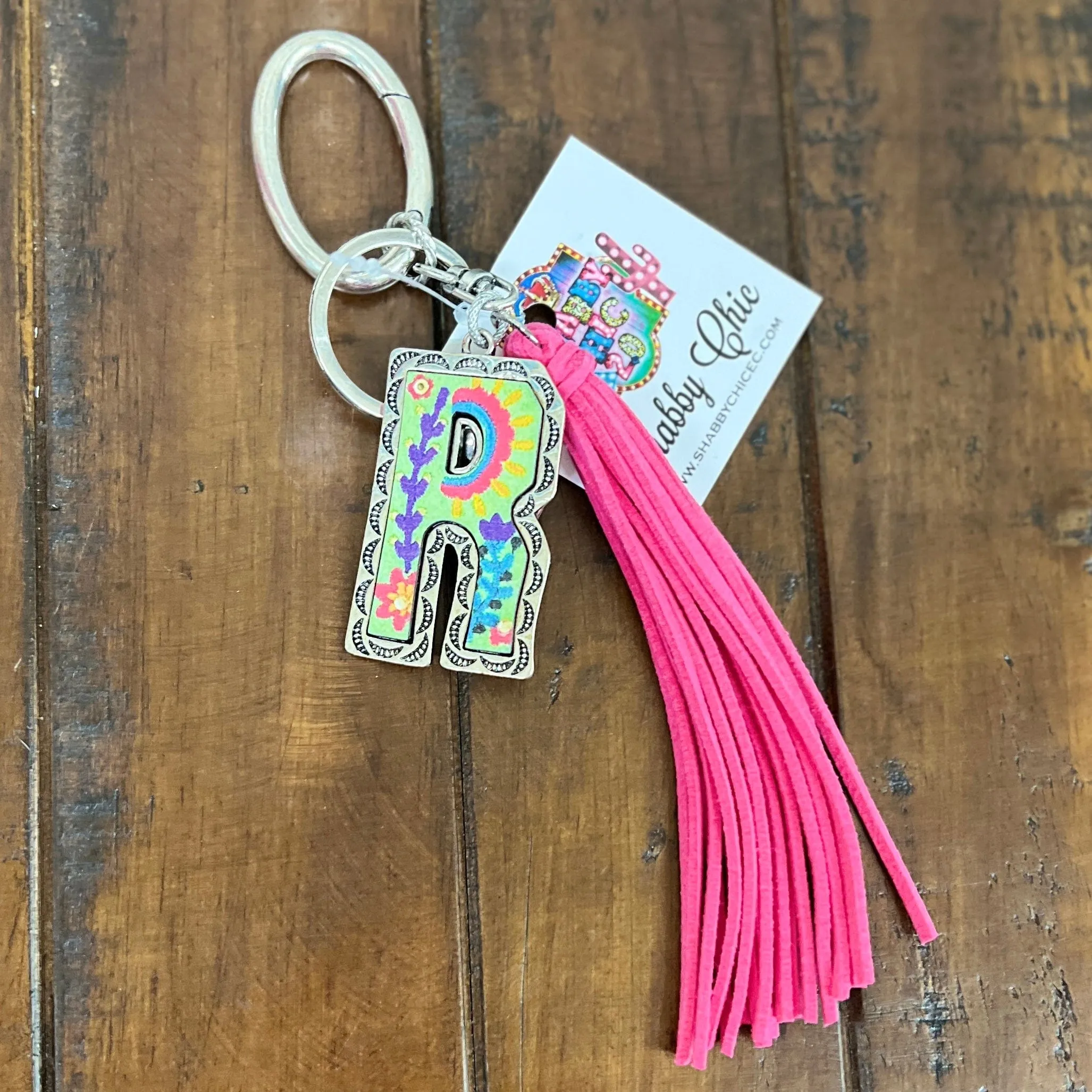 Colorful Initial Key Ring