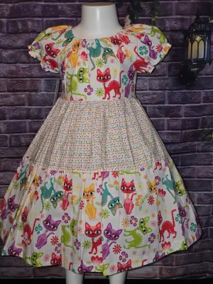 Colorful Kitty Size 6 Dress