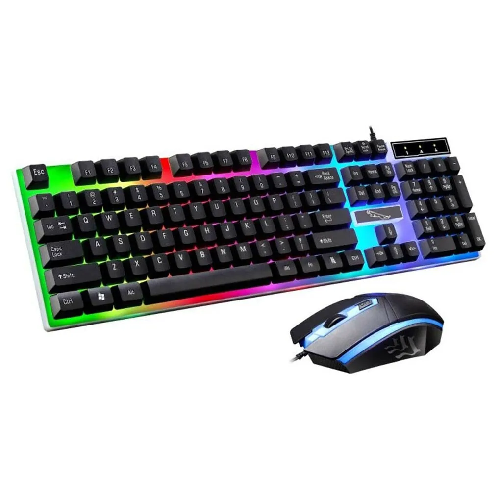 Colorful LED Lights Wired Keyboard