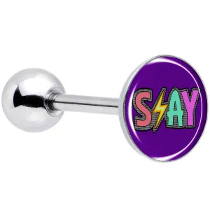 Colorful Lighting SLAY Barbell Tongue Ring