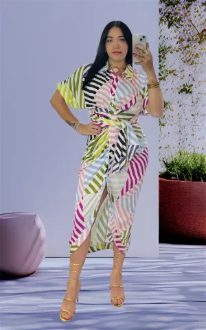 Colorful Midi Dress