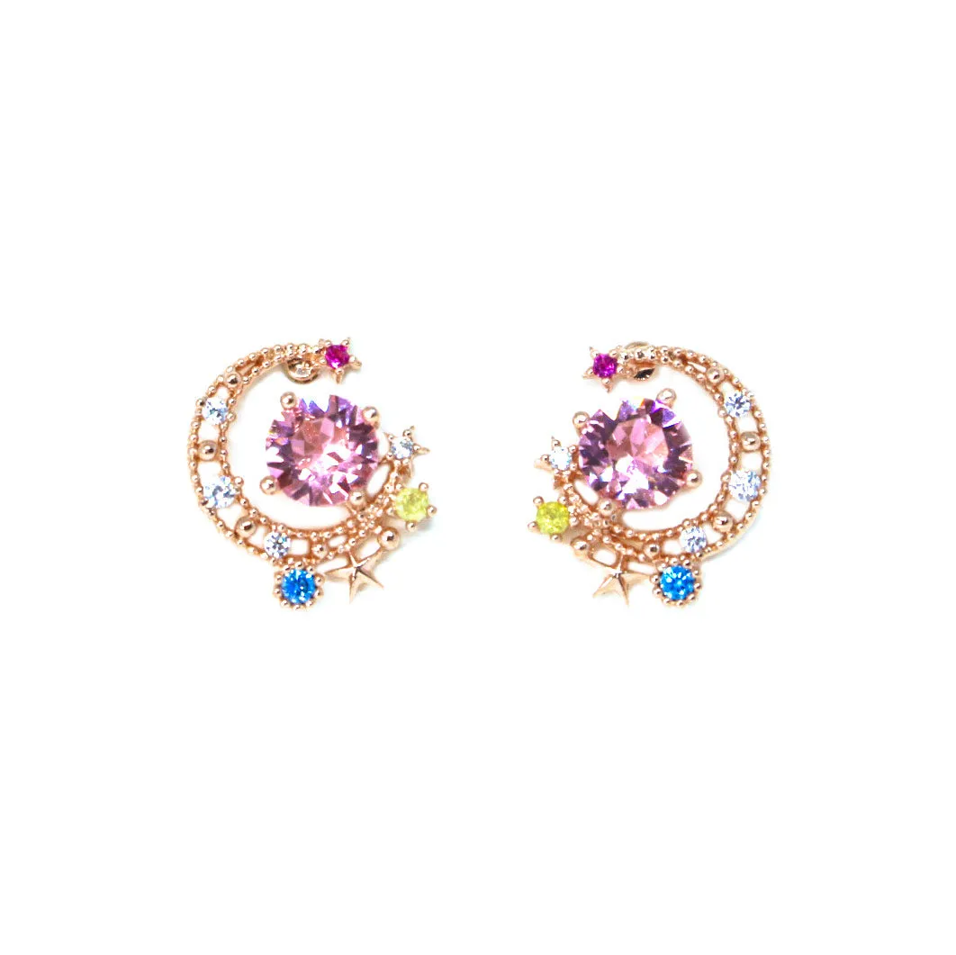 Colorful Moon Earrings