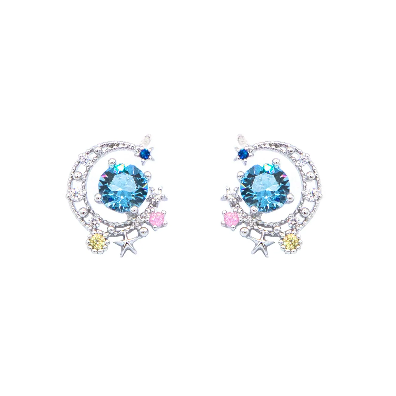 Colorful Moon Earrings