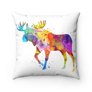Colorful Moose Square Pillow