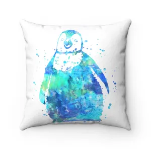 Colorful Penguin Square Pillow