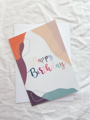 Colorful "Happy Birthday" Greeting Card