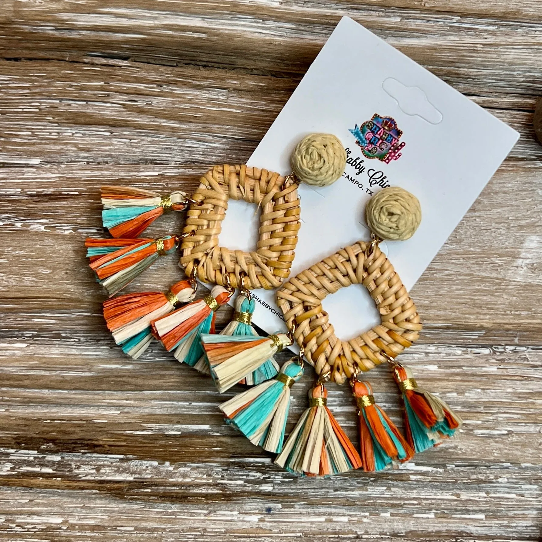 Colorful Rattan Earrings