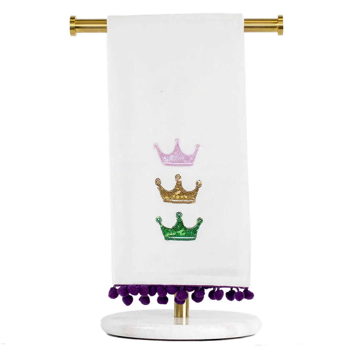 Colorful Sequin Crowns Hand Towel