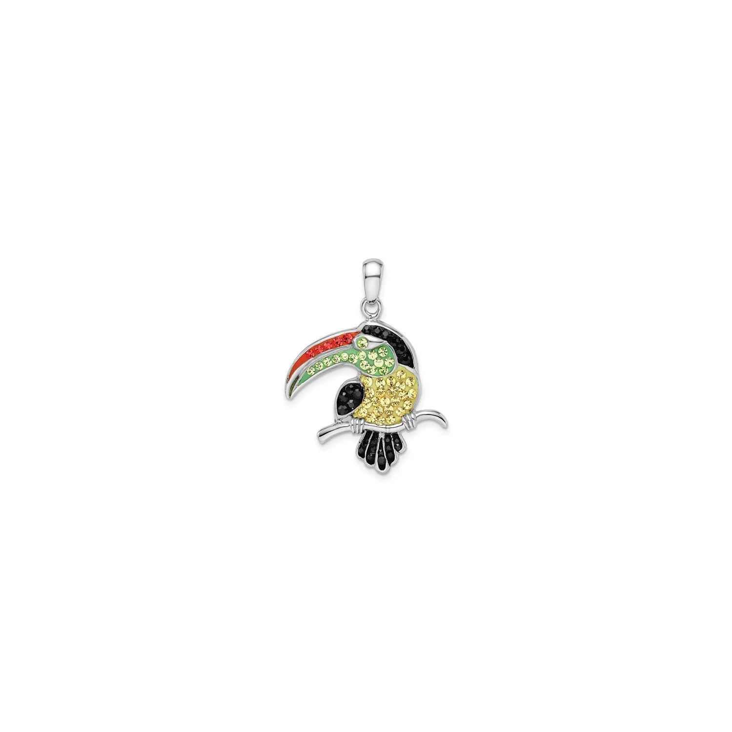 Colorful Toucan Bird Pendant (Silver)