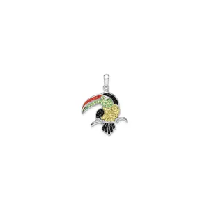 Colorful Toucan Bird Pendant (Silver)