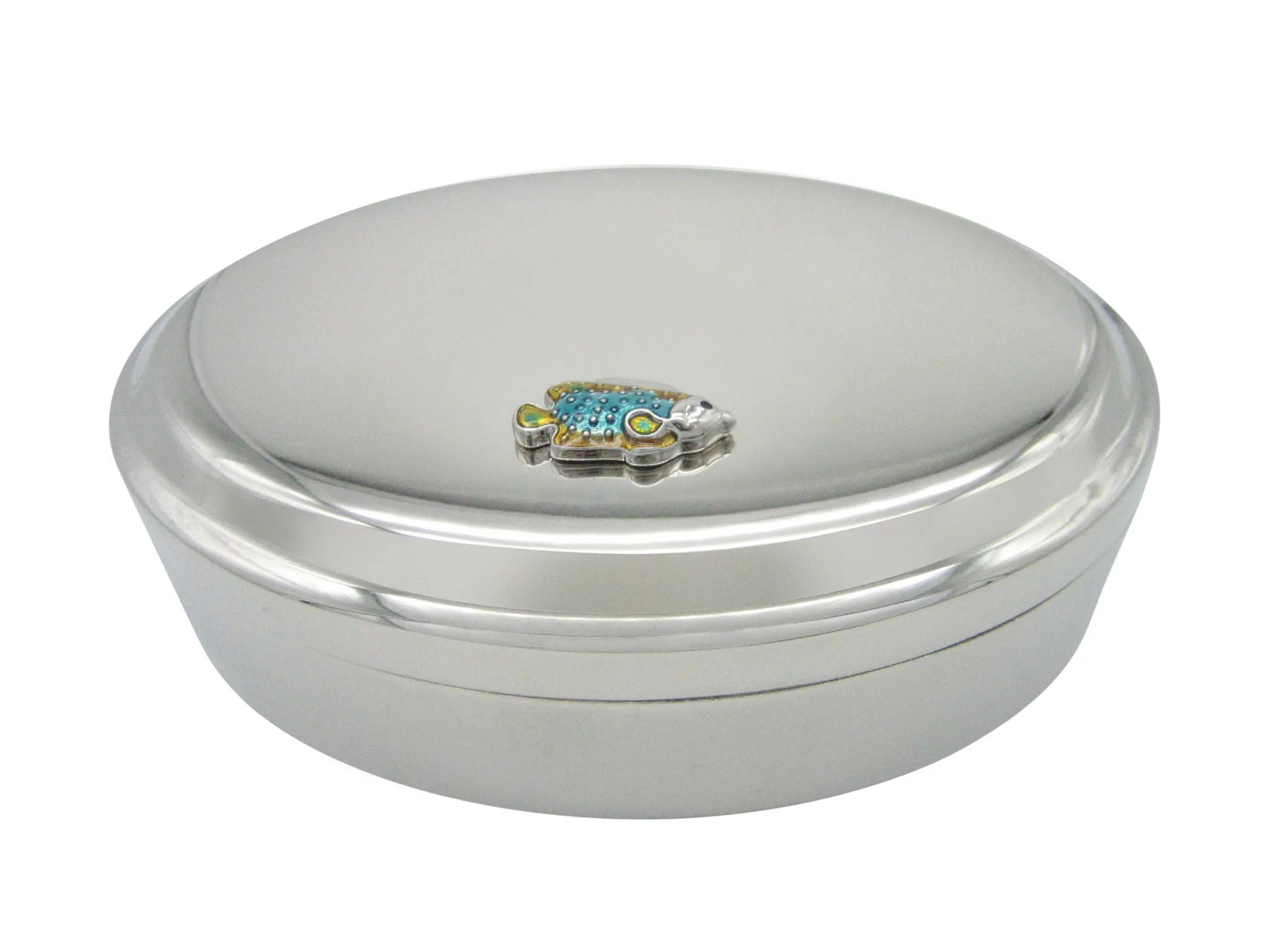 Colorful Tropical Fish Pendant Oval Trinket Jewelry Box