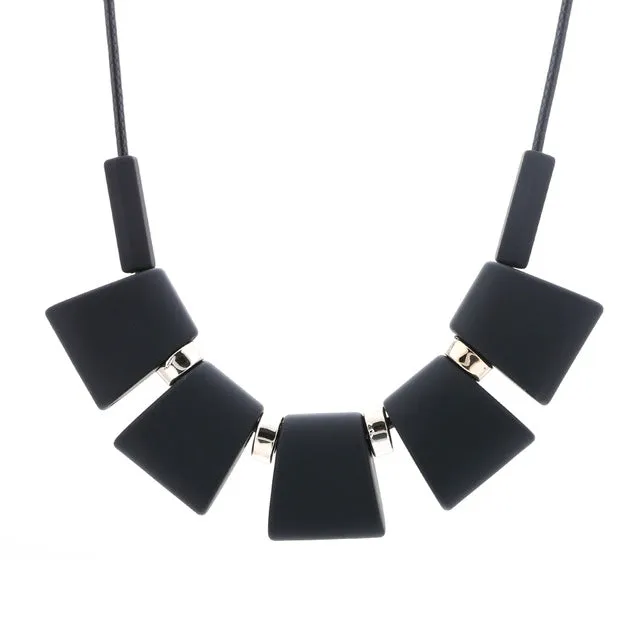 Colorful Wood Beads Necklace