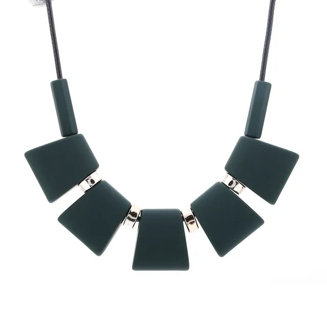 Colorful Wood Beads Necklace