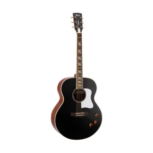 Cort CJ-Retro Jumbo Acoustic Guitar w/Gig Bag, Vintage Black Matt