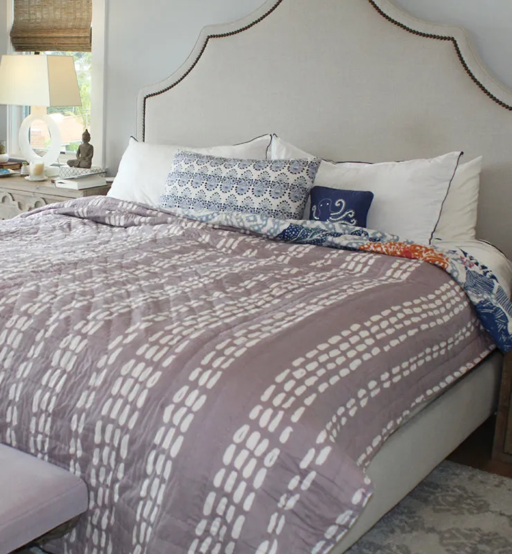Cotton Quilt With Bold Playful Florals