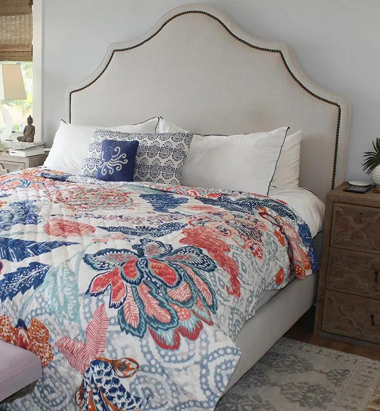 Cotton Quilt With Bold Playful Florals