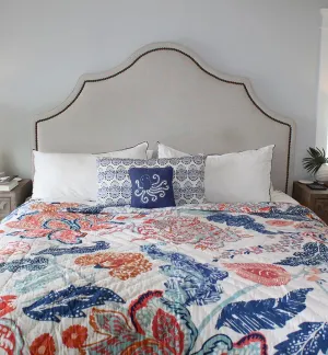 Cotton Quilt With Bold Playful Florals
