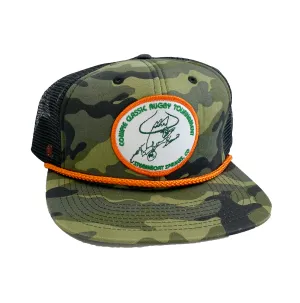 CowPie Retro Patch Hat - Camo/Orange