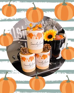 Crunchy leaves autumn glass corked candle