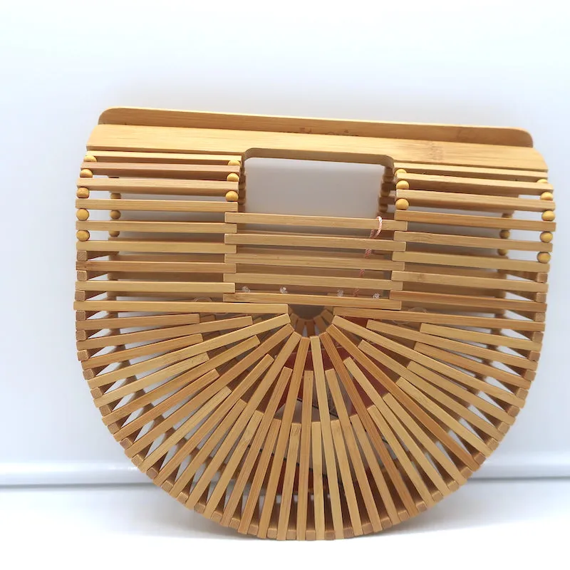 Cult Gaia Gaias Ark Mini Top Handle Bag Natural Bamboo NEW