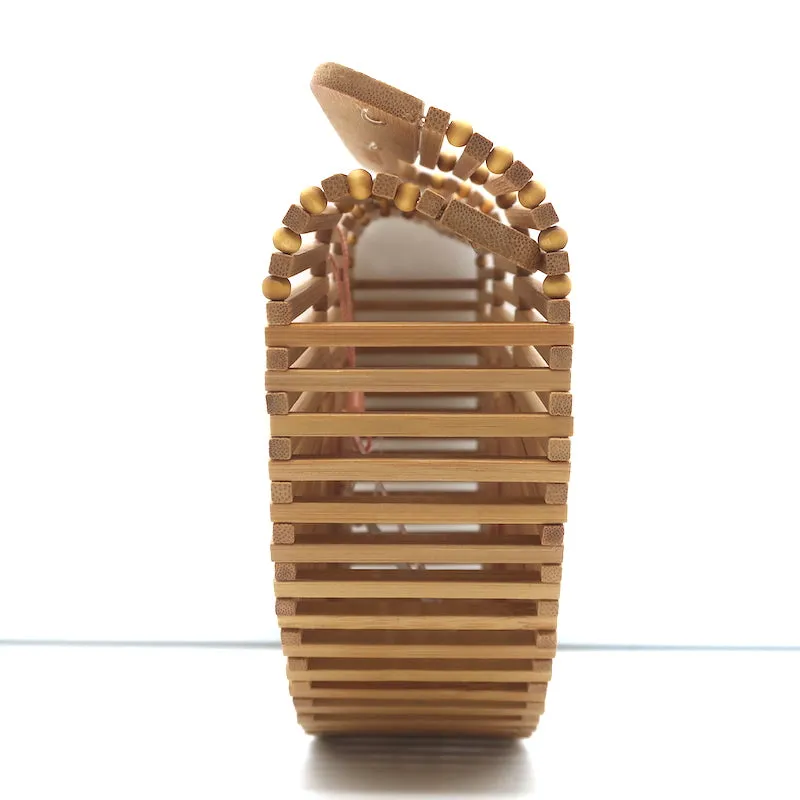Cult Gaia Gaias Ark Mini Top Handle Bag Natural Bamboo NEW
