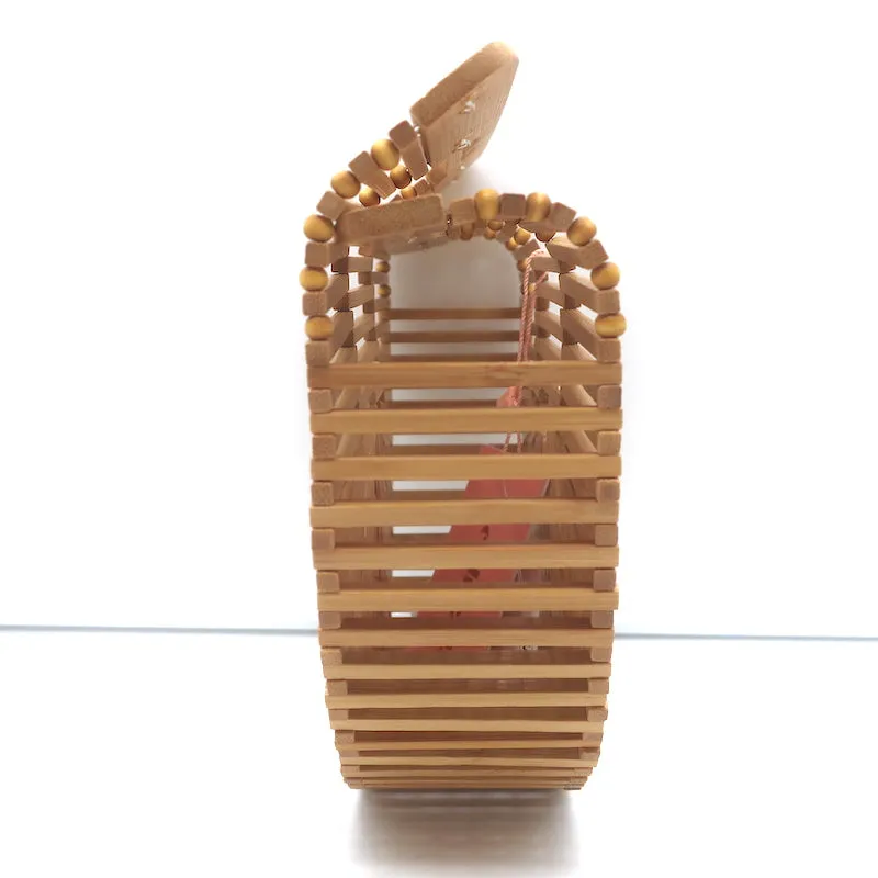Cult Gaia Gaias Ark Mini Top Handle Bag Natural Bamboo NEW