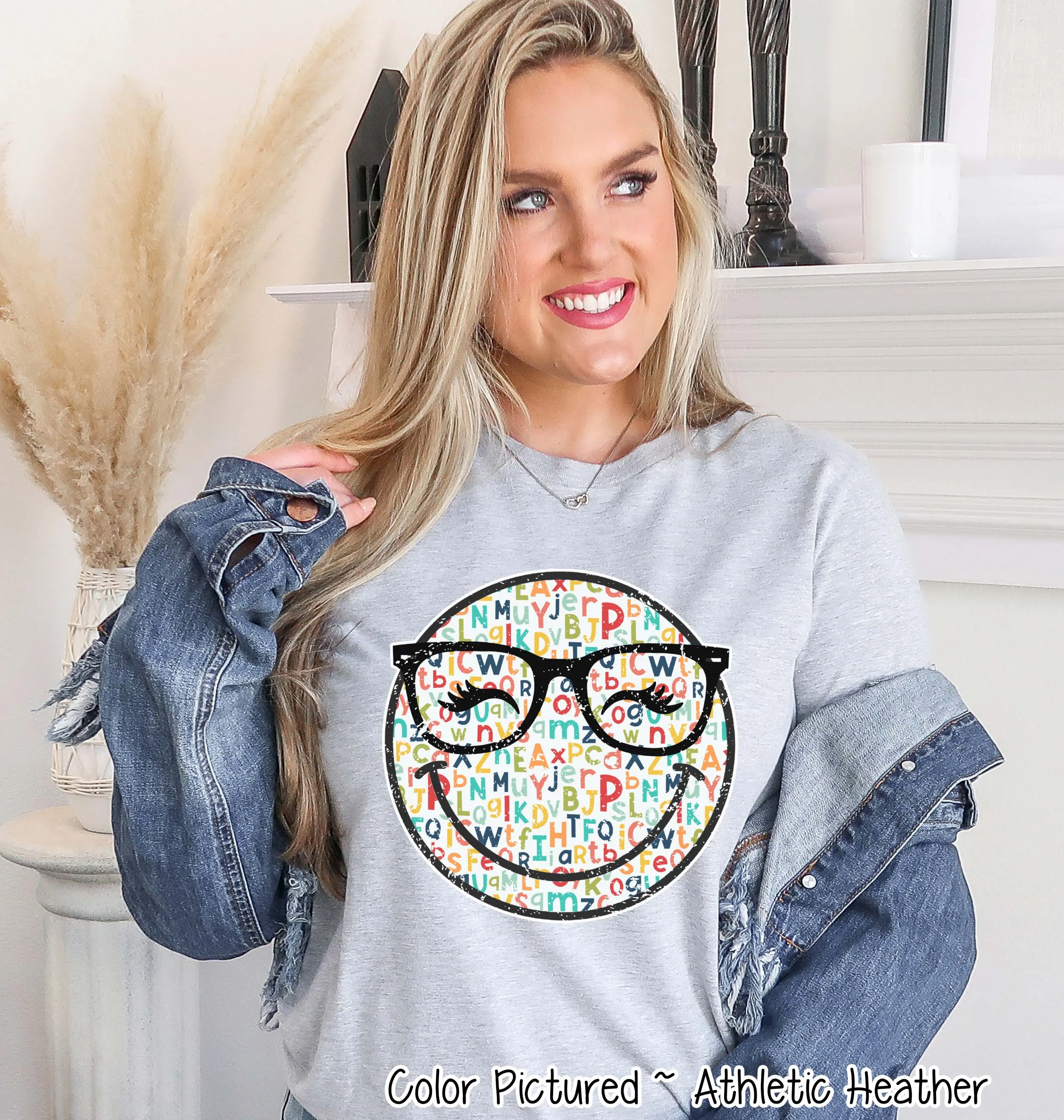 Cute Alphabet Retro Smile School Tee