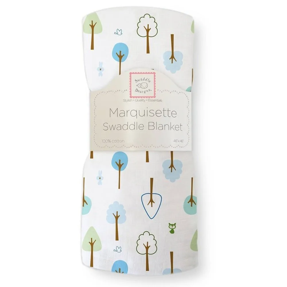 Cute and Calm Marquisette Swaddle Blanket - blue