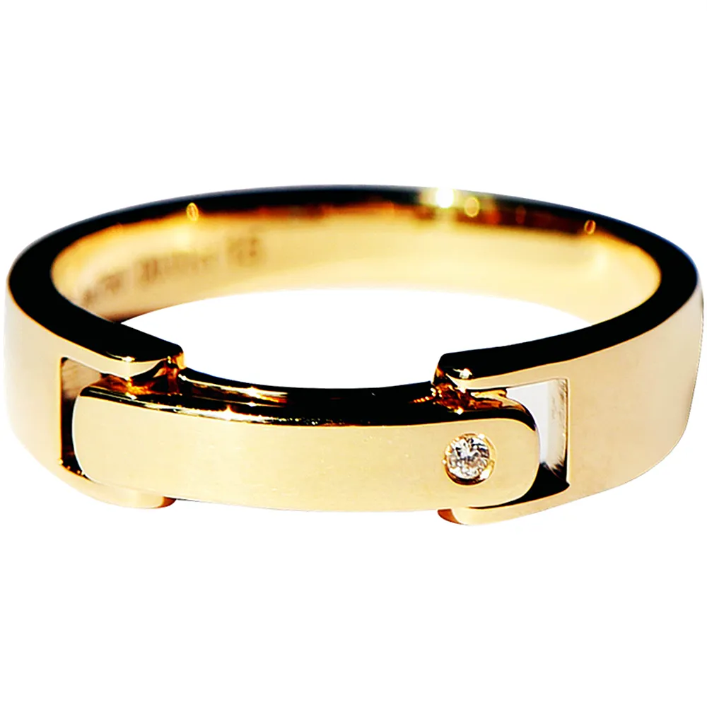 Diamond Clasp Secret Letters Engraving Wedding Ring