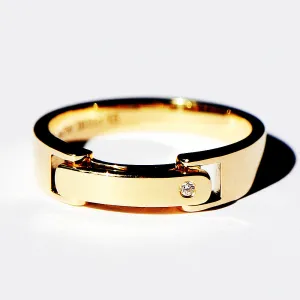 Diamond Clasp Secret Letters Engraving Wedding Ring