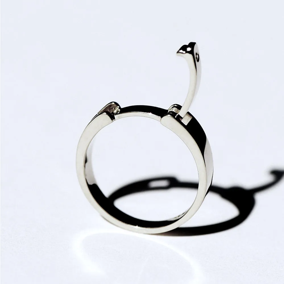 Diamond Clasp Secret Letters Engraving Wedding Ring