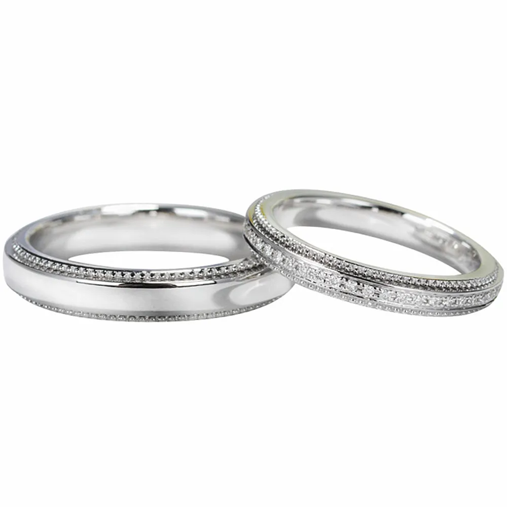Diamond Full Eternity Spinner Matching Couple Bands
