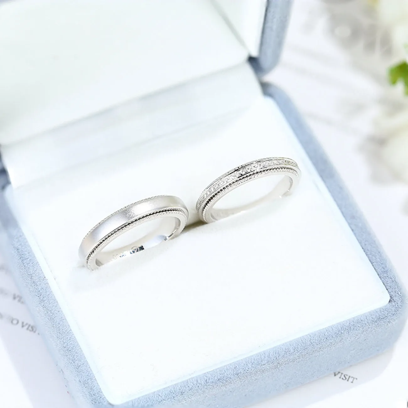 Diamond Full Eternity Spinner Matching Couple Bands