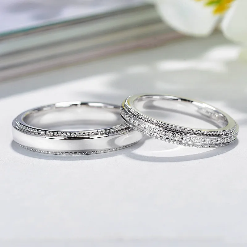 Diamond Full Eternity Spinner Matching Couple Bands