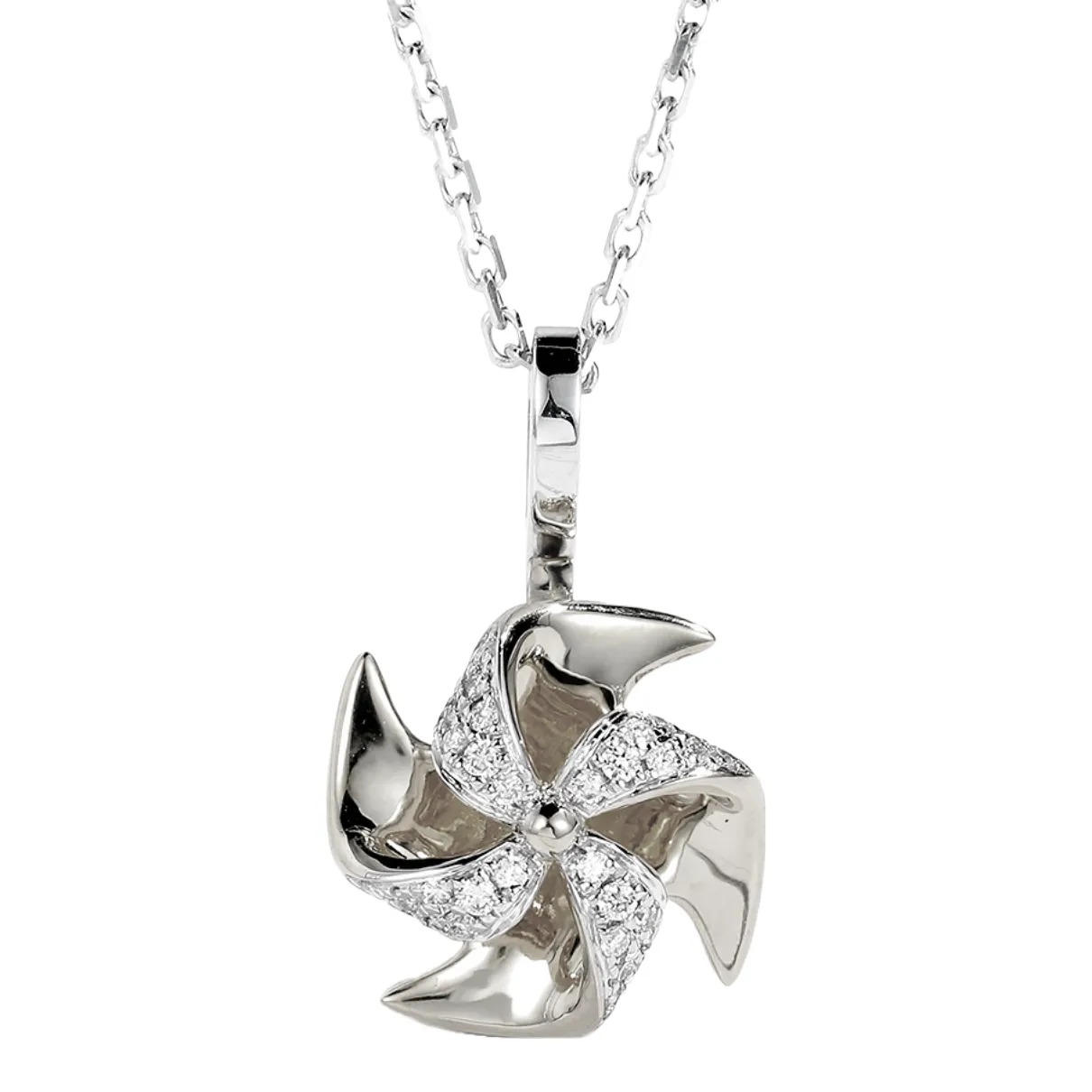 Diamond Spinning Pinwheel Pendant (Pendant Only)