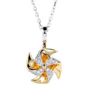 Diamond Spinning Pinwheel Pendant (Pendant Only)