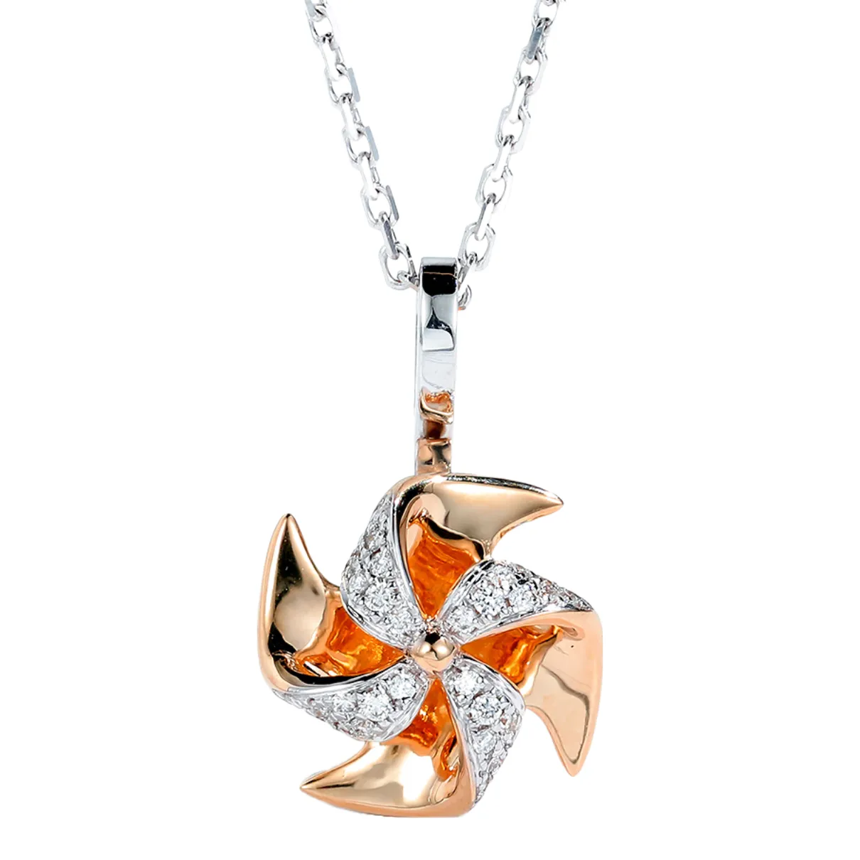 Diamond Spinning Pinwheel Pendant (Pendant Only)