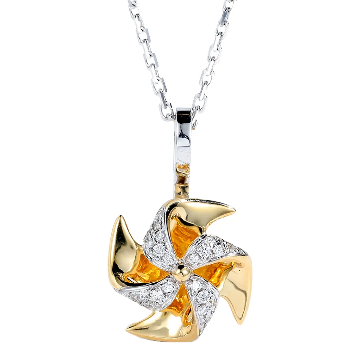 Diamond Spinning Pinwheel Pendant (Pendant Only)
