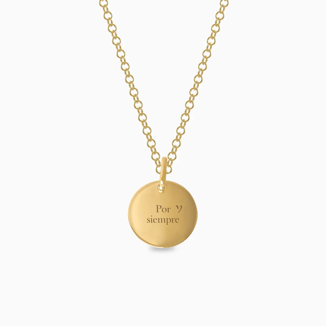 Dije Colorful en oro amarillo de 18K placa circular